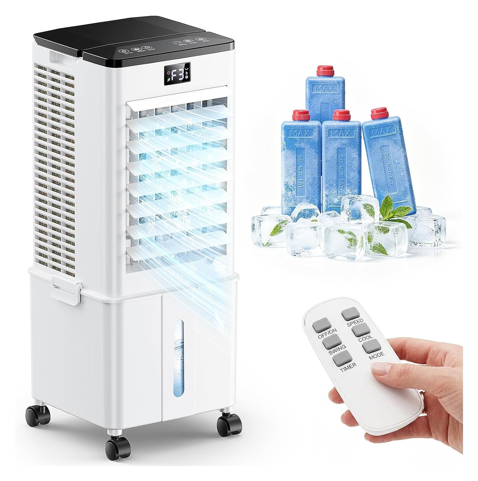Sfqevhrz Wit Portable Evaporative Cooler， Portable Air Conditioner H Powerful Cooling, Auto Oscillation