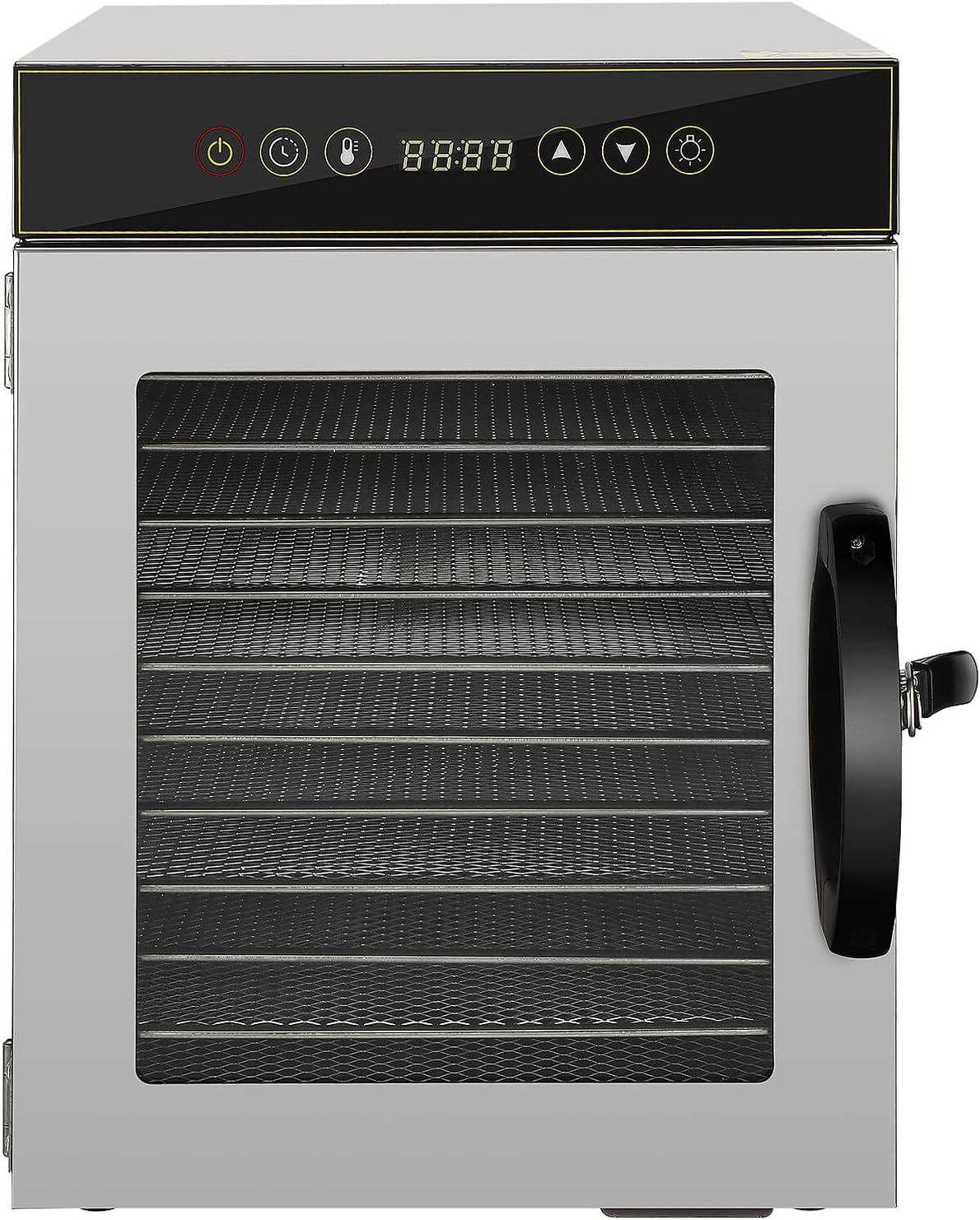 Large Food Dehydrator Machine with Timer and Temperature Control for Jerky Meat Fruit and Dog Treats Stainless Steel Commercial and Home Food Dryer with US Plug