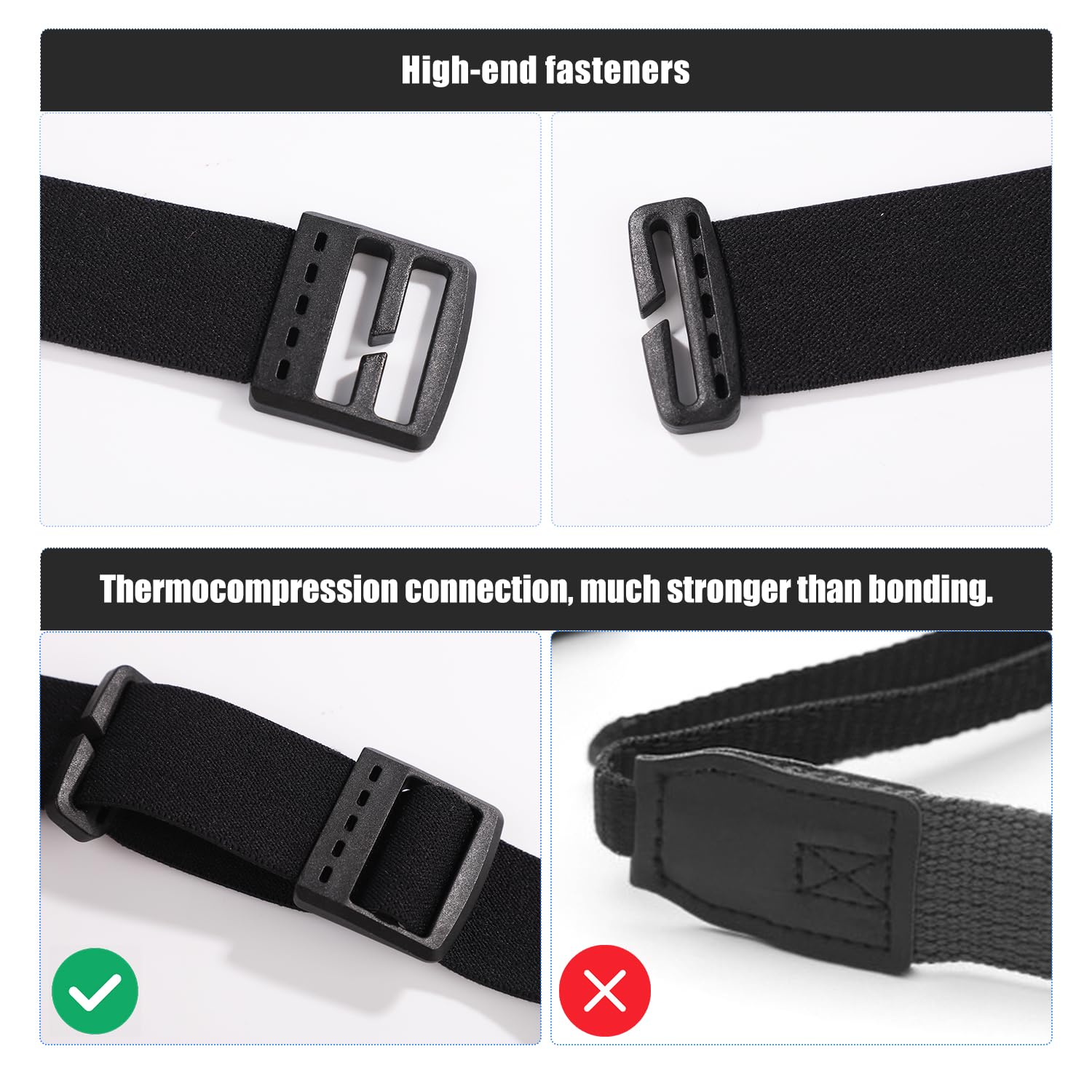 Elastyczny Pasek na Czolówke, Czarny Wymienny Pasek na Czolówke Wygodny Pasek na Czolówke Pasuje do Wiekszosci Modeli Black Diamond Petzl Princeton Tec Energizer Fenix Pelican Streamlight