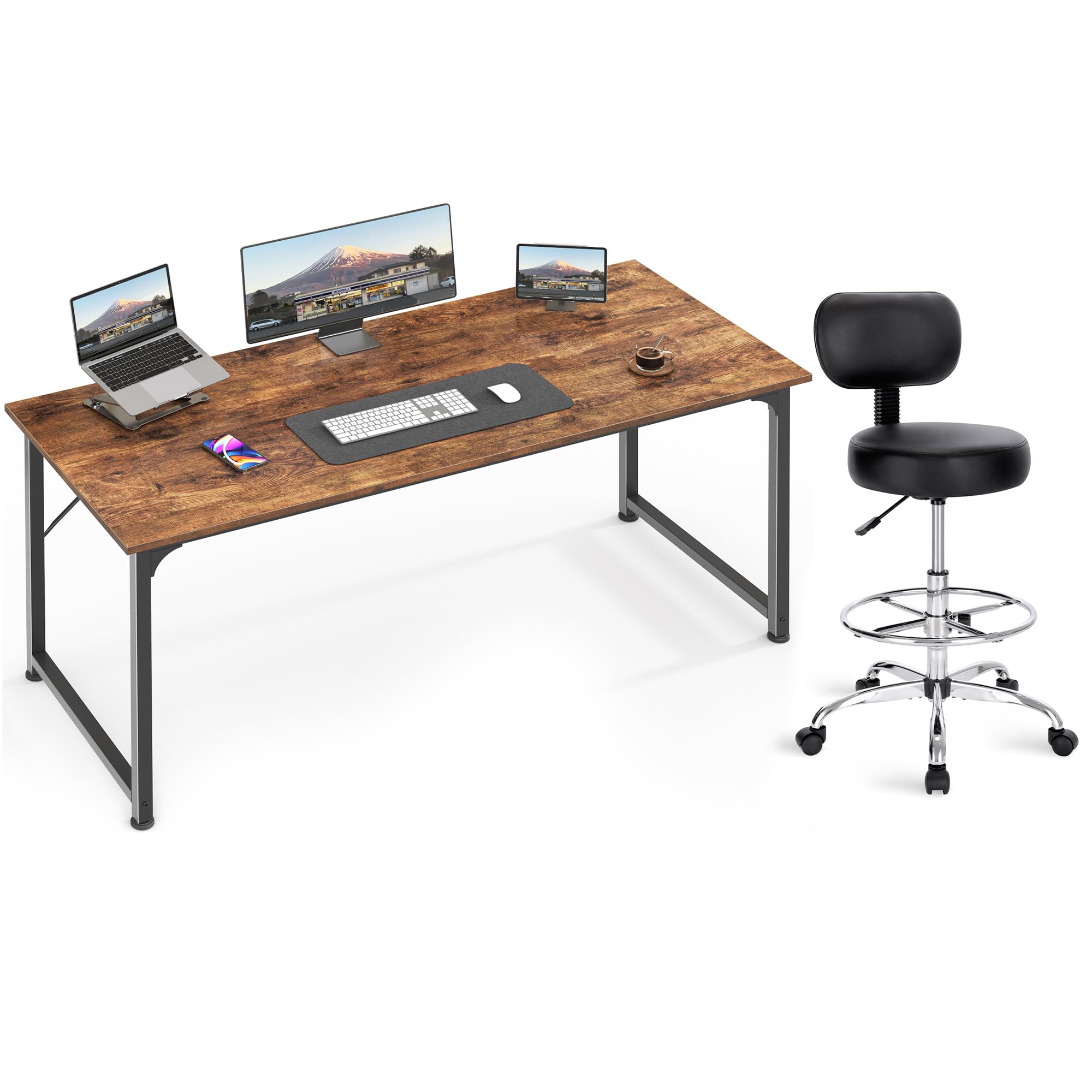 Amazon.com: Huuger Computer Desk, 55 Inch Office Desk, Gaming Desk