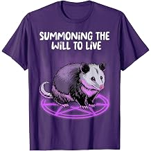 Opossum Shirt Summoning Demons Satanic Possum Pentagram T-Shirt
