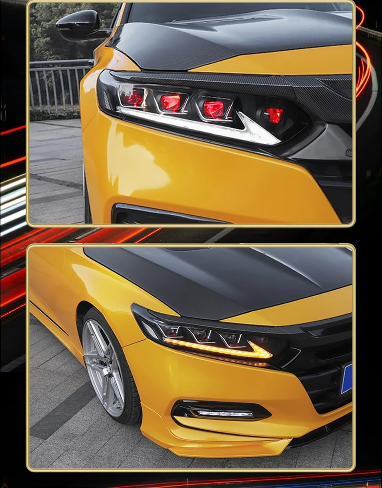 Gruppo Faro per Auto Accord G10 2018-2023 Gruppo Faro Lente modificata Tocco di luci Anteriori Fari