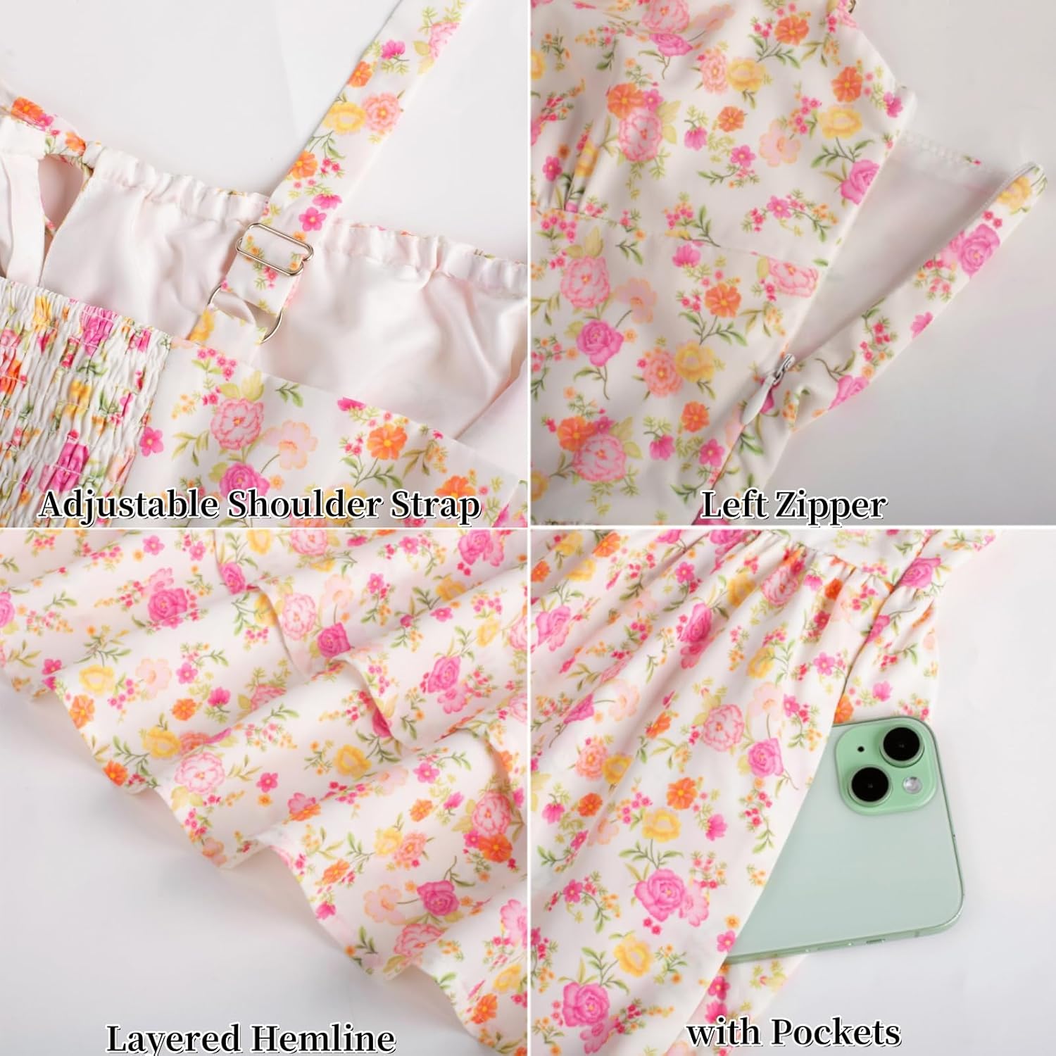 SCARLET DARKNESS Floral Mini Corset Dress for Women Teen 2026 Summer Spring Flowy A-Line Sundress with Pockets - Image 8