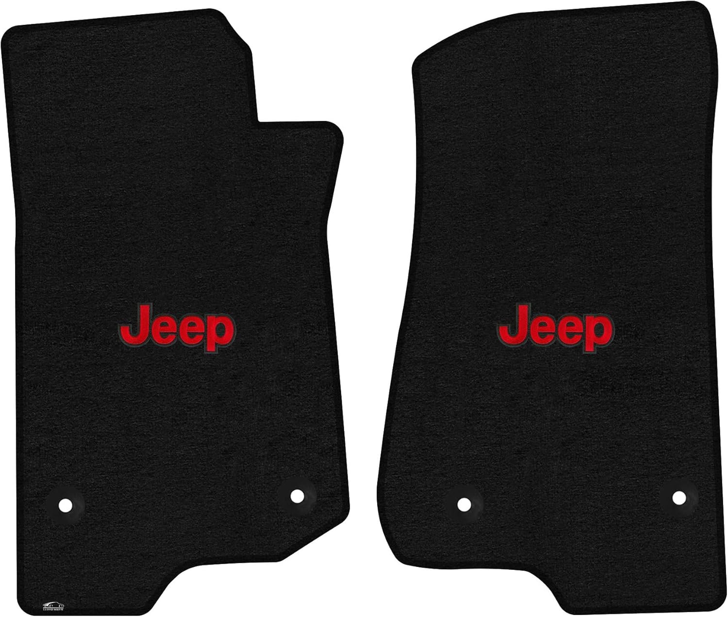 Lloyd Mats Custom-Fit Carpeted Floor Mats Premium Luxury Car Floor Liners for Jeep Wrangler Unlimited JL 2018-ON LogoMat Black