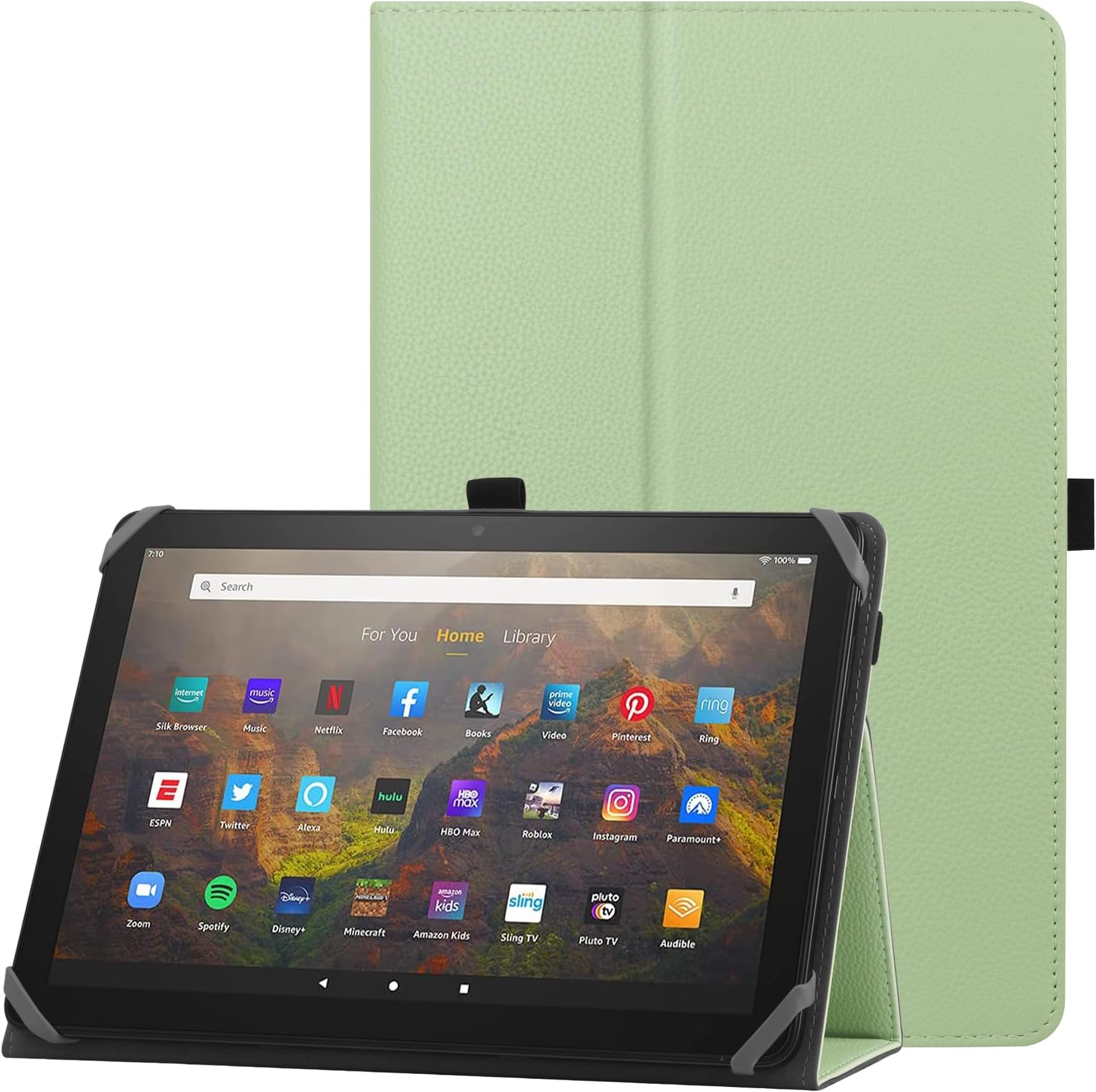 HoYiXi Universal Case for 10-11 inch Tablet Fire Max 11 2023 Release with Stand Folio and Hand Strap Protective Cover for 10”-11” Samsung Lenovo TECLAST Android Tablet - Green