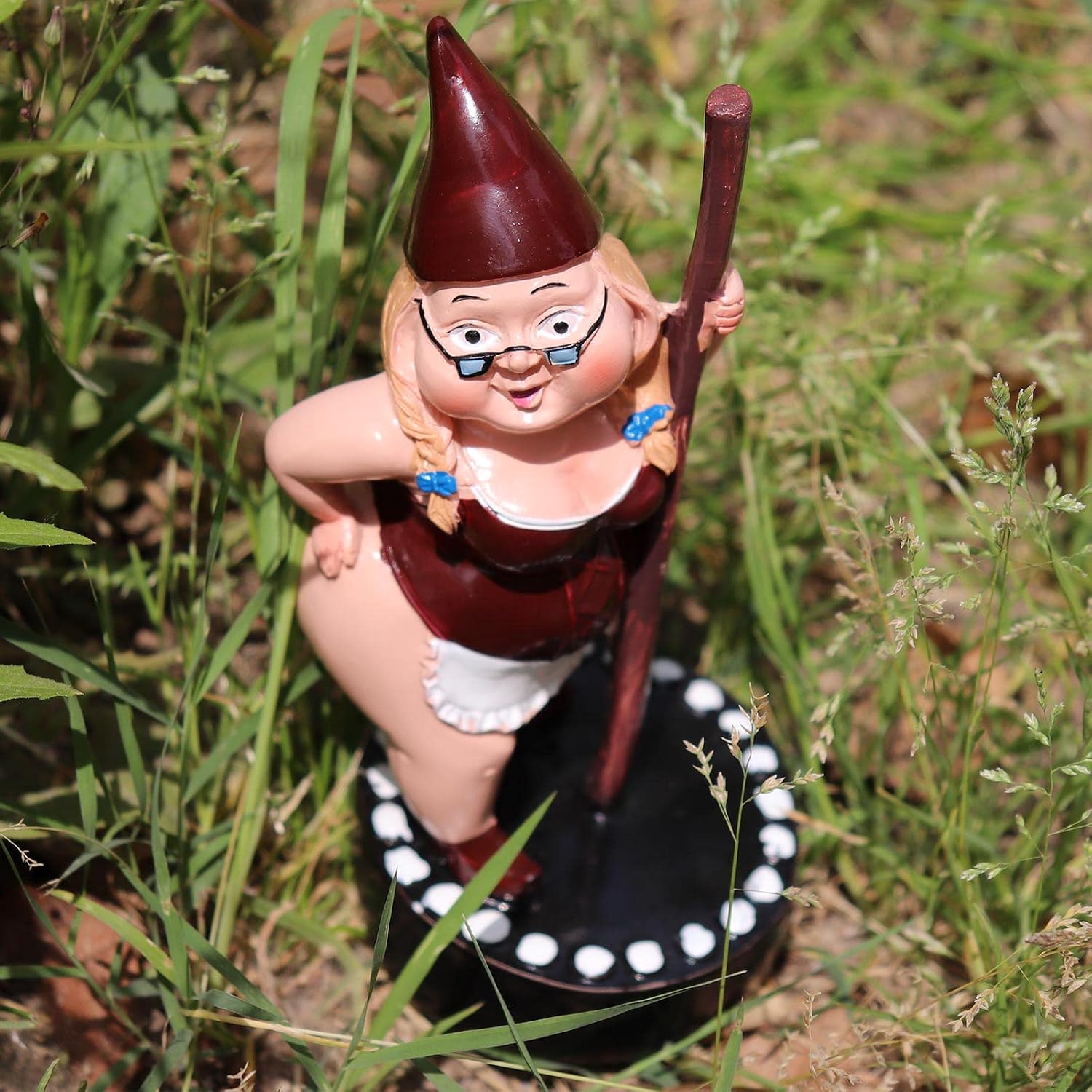Dnoifne Pole Dancing Gnome Statue, Resin Garden Gnome Statues, Funny Outdoor Gnome Figure, Creative Garden Spring Decoration, Pole Dance Garden Gnome, Spring Garden Statue(6.7"/17 cm) image 2