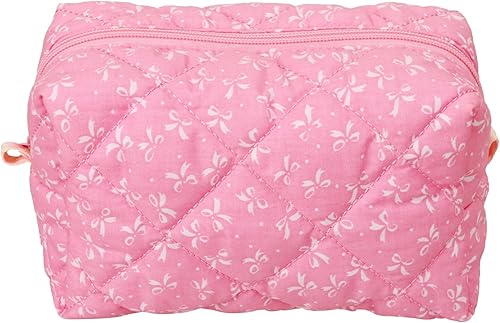 ZUNUONUO Bolsa de maquillaje acolchada de algodón, accesorios de coqueta, organizador de bolsa de maquillaje, bonita bolsa de cosméticos floral,