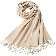 Large Winter Scarf Wraps with Tassels for Women Solid-Color Shawl-Scarves Soft Comfort Feel Neck-Warm-Scarf Spring-Fall