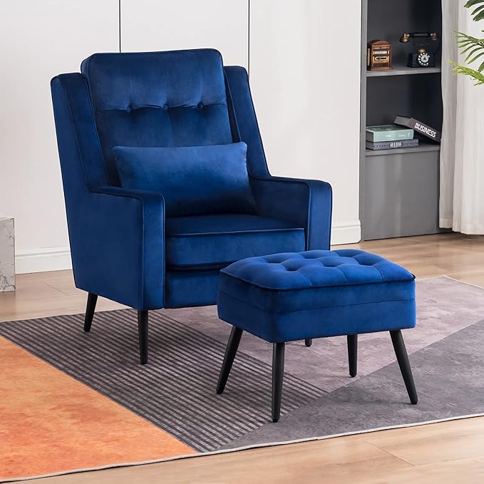 Sillón Lounge Terciopelo Azul miniatura 2