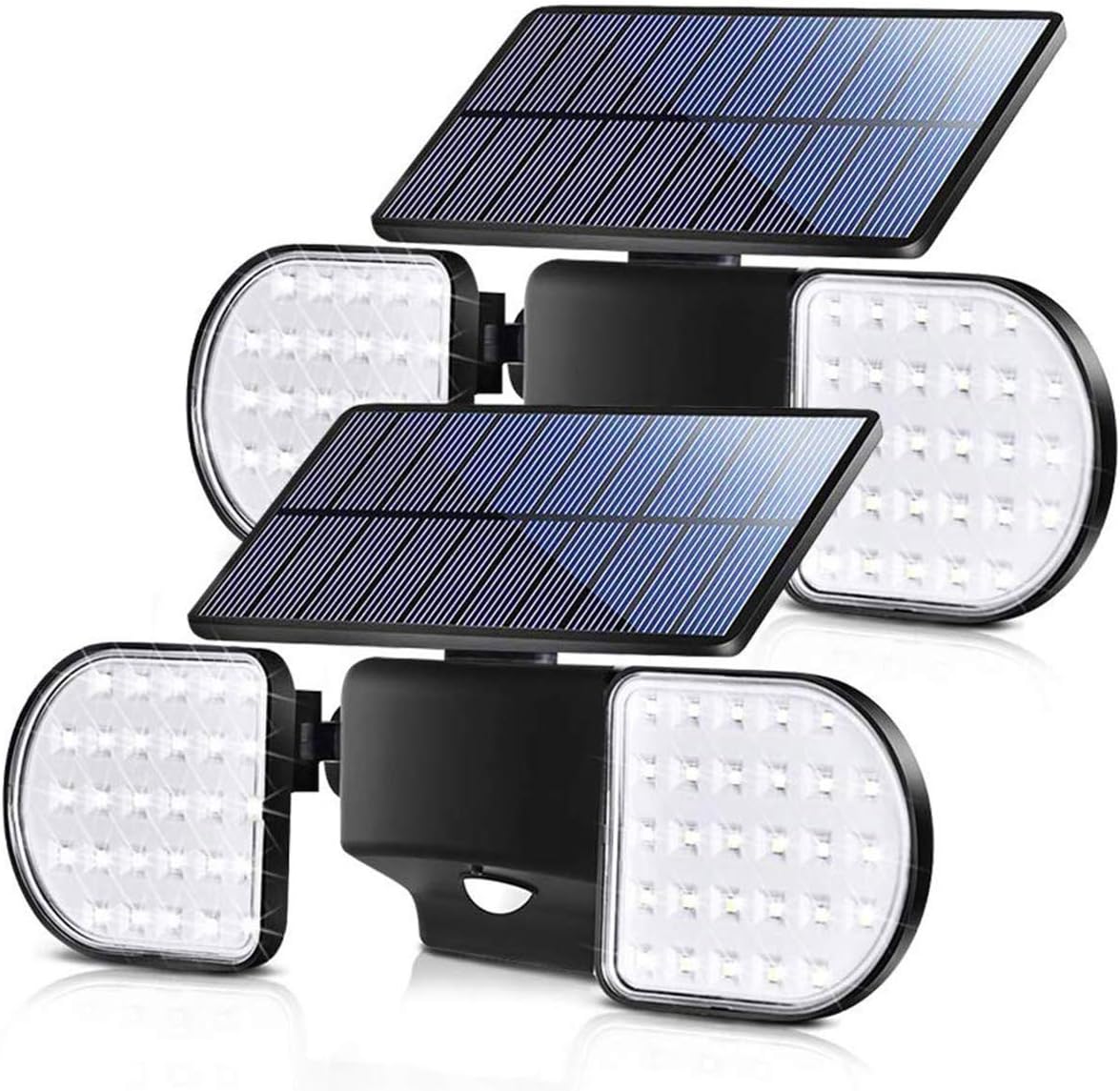 Fitybow Solar Lights Outdoor, Solar Security Lights with Motion Sensor 56 LED Solar Spotlight Lights Waterproof Solar Powered Wall Light Dual Head 360°Rotatable for Yard Garage Patio (2Pack)