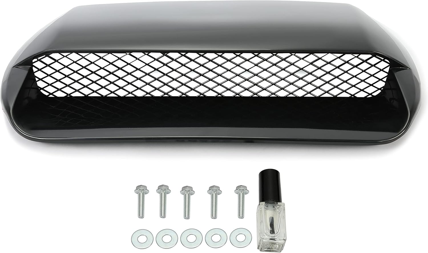 Kojem Front Upper Hood Scoop Replacement with Mesh Grille Compatible with 2015-2021 Subaru WRX/WRX STI Replacement for 90821VA001NN 90829VA010NN Front Hood Bonnet Vent Cover Black