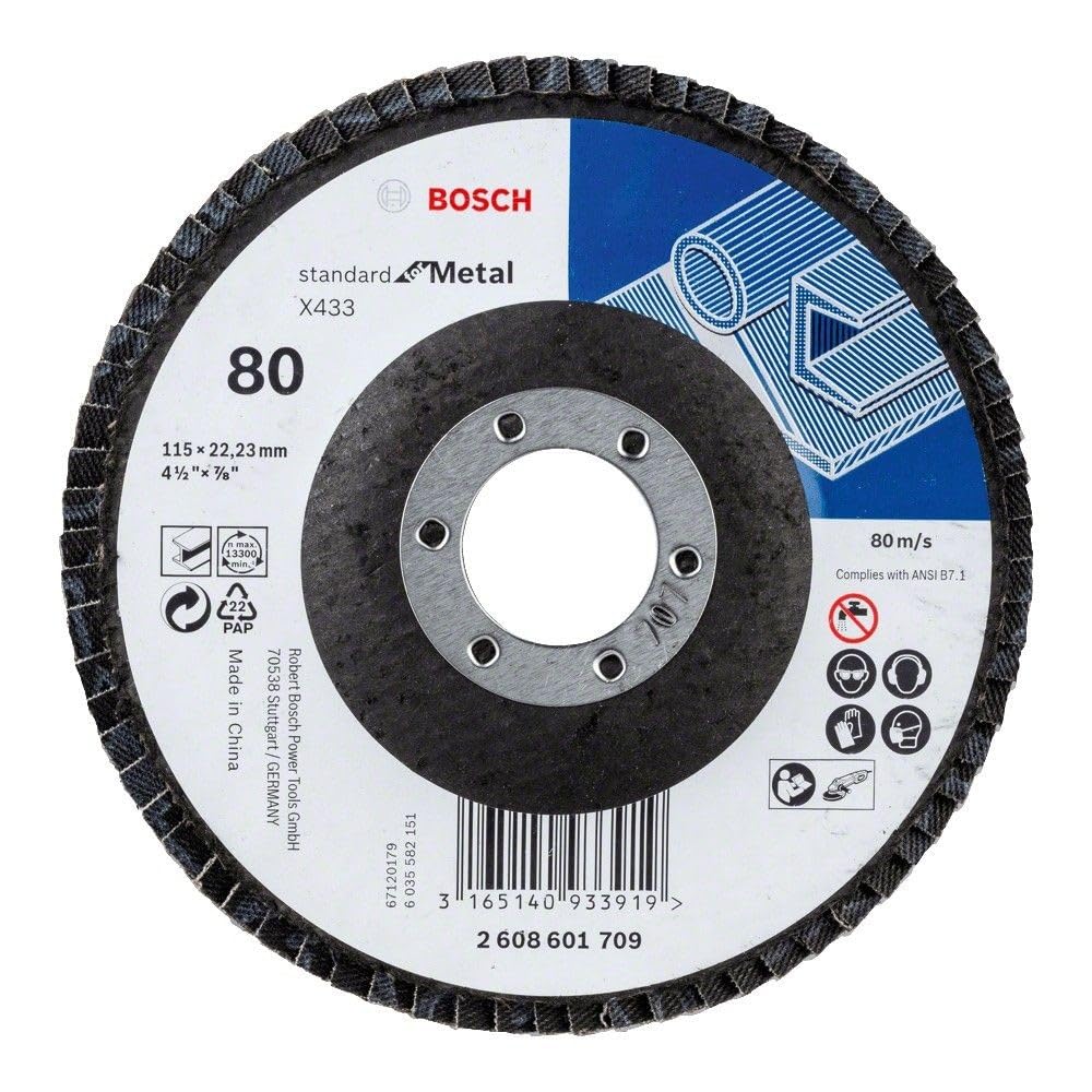 Bosch X433 Flap Disc 80 Grain, 115 mm Diameter