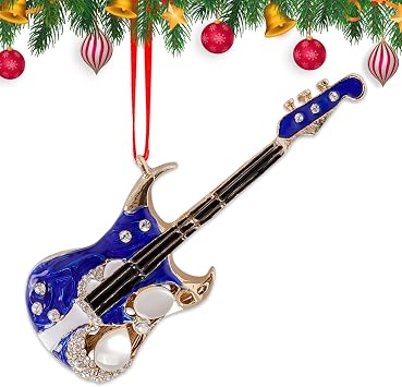 Guitar Christmas Ornament 2025 - Metal Guitar Ornament for Christmas Tree - Guitar Gifts Keepsake for Music Guitar Players Lovers Guitar Gifts for Men Women Kids Teen Boys Teen Girls