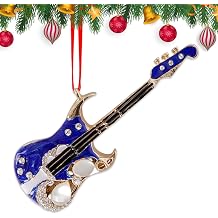 Guitar Christmas Ornament 2025 - Metal Guitar Ornament for Christmas Tree - Guitar Gifts Keepsake for Music Guitar Players Lovers Guitar Gifts for Men Women Kids Teen Boys Teen Girls
