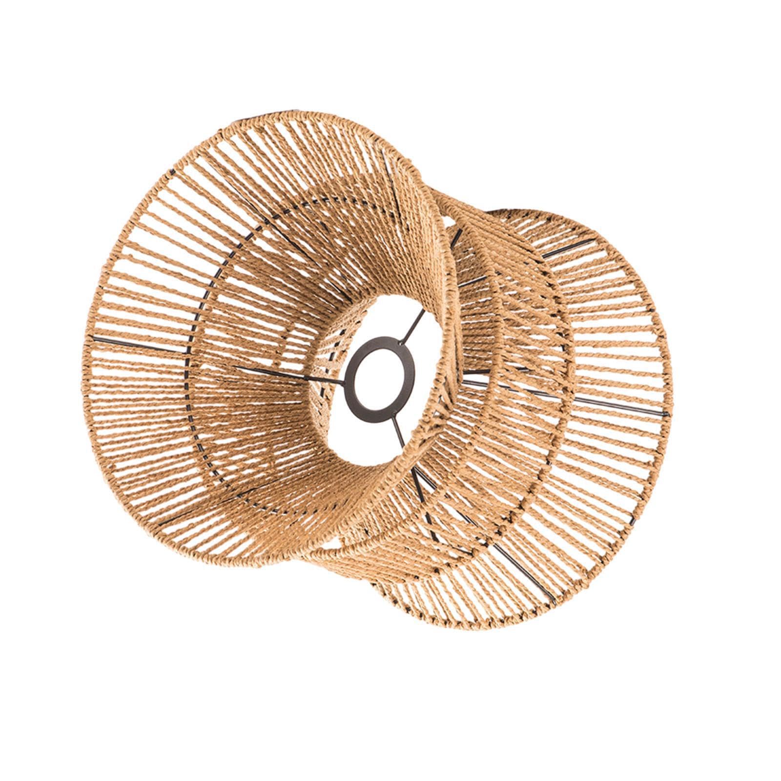 mophrati Woven Pendant Lamp Shade Twine Rattan Handmade Eye Catching Lighting Replacement Cover Elegant Home Ambiance Hanging Swag Ceiling Lamp Twine Rattan