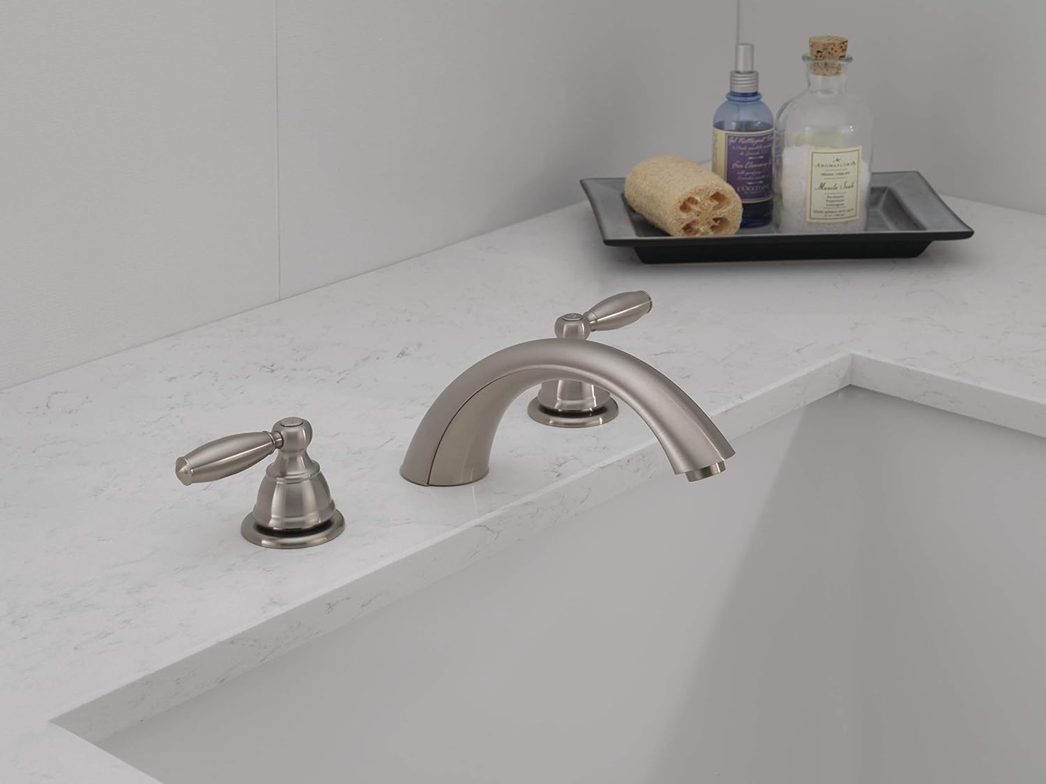 Peerless Claymore 2-Handle Widespread Roman Tub Faucet Trim Kit, Brushed Nickel PTT298696-BN (Valve Not Included)