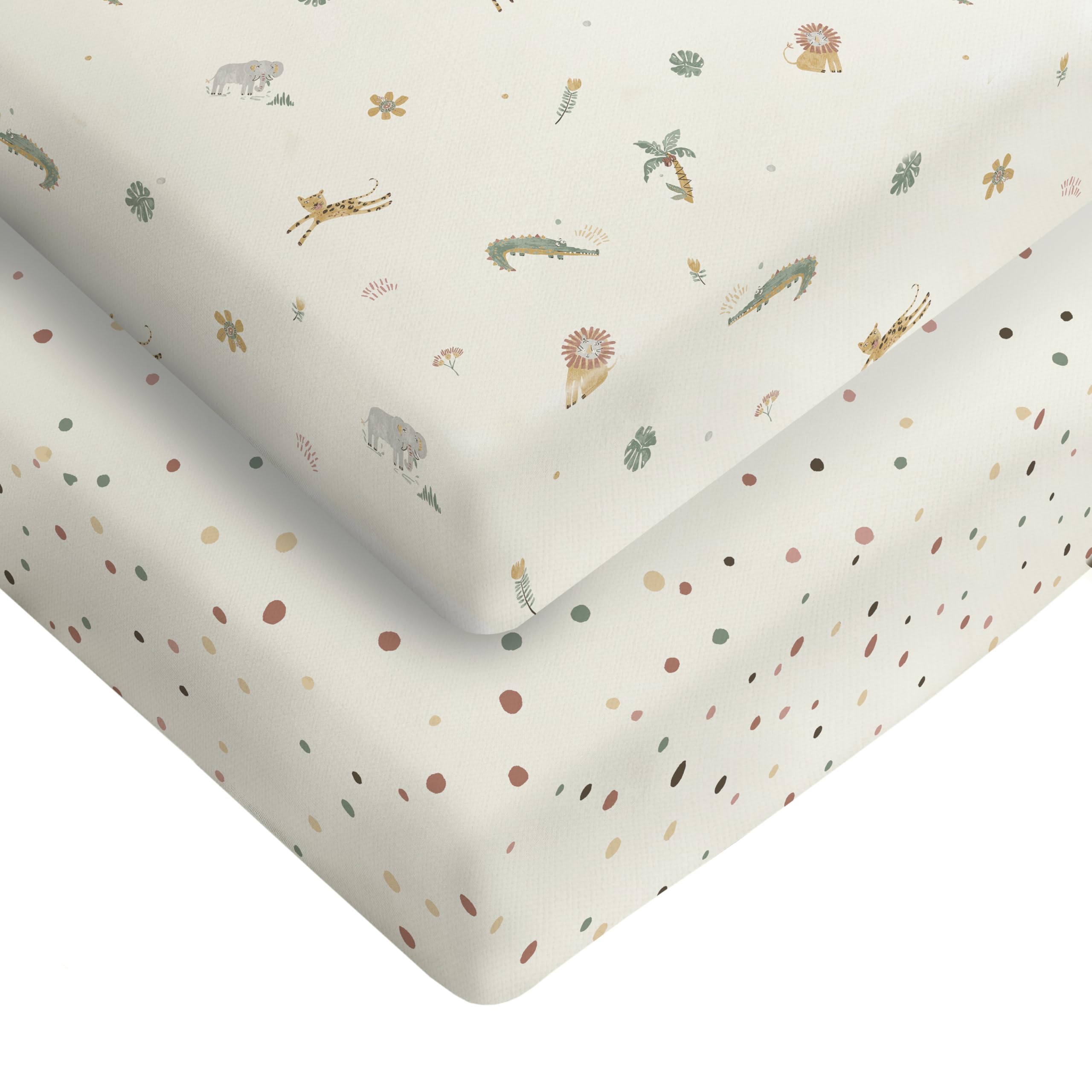 Silentnight Safe Nights Fitted Sheet - Cot Bed - Safari - 2 Pack