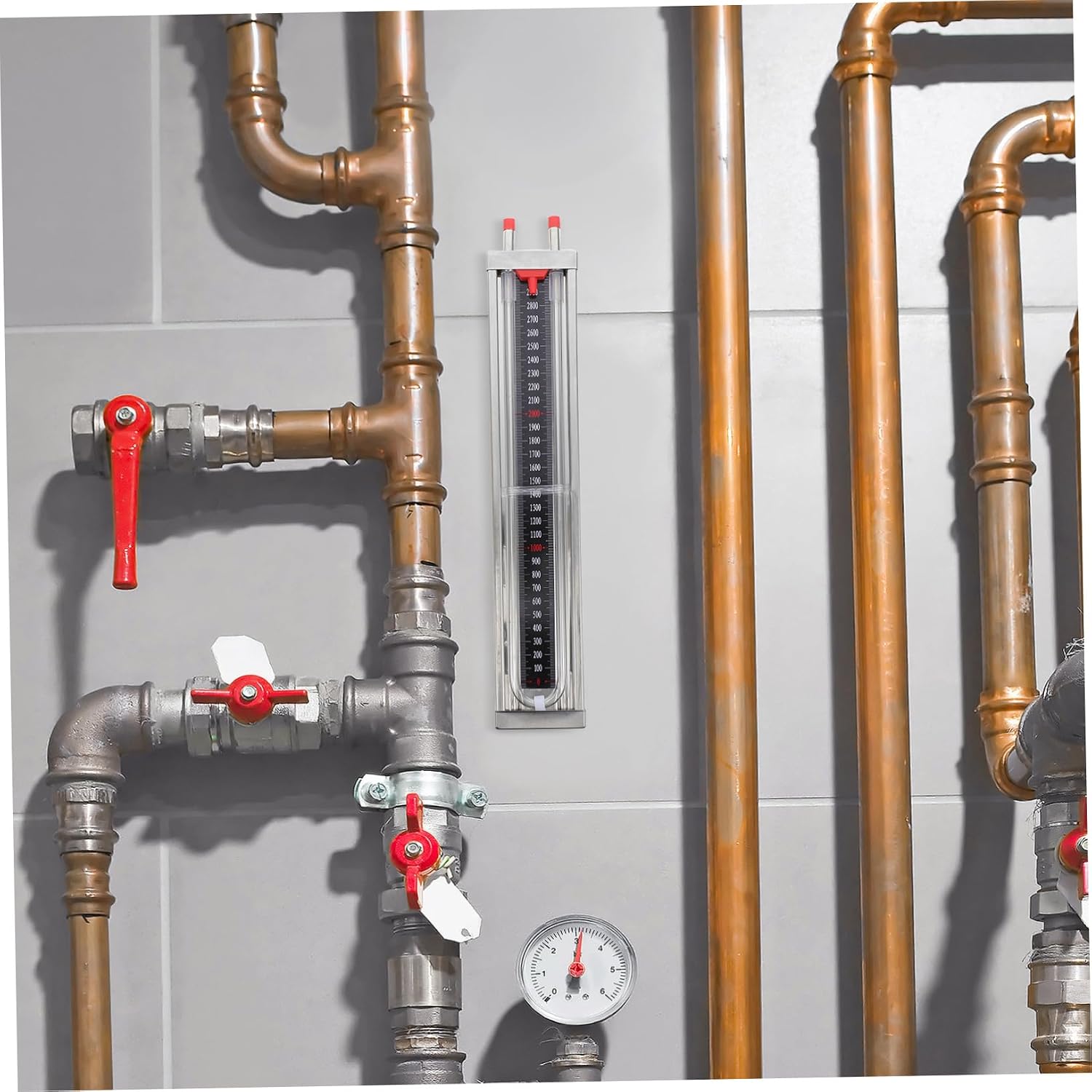 GLEAVI U-Tube Vacuum Pressure Gauge Stainless Steel Column Gauge for Accurate Gas Pressure Measurement for Water and Natural Gas Pipelines Includes Hose Range