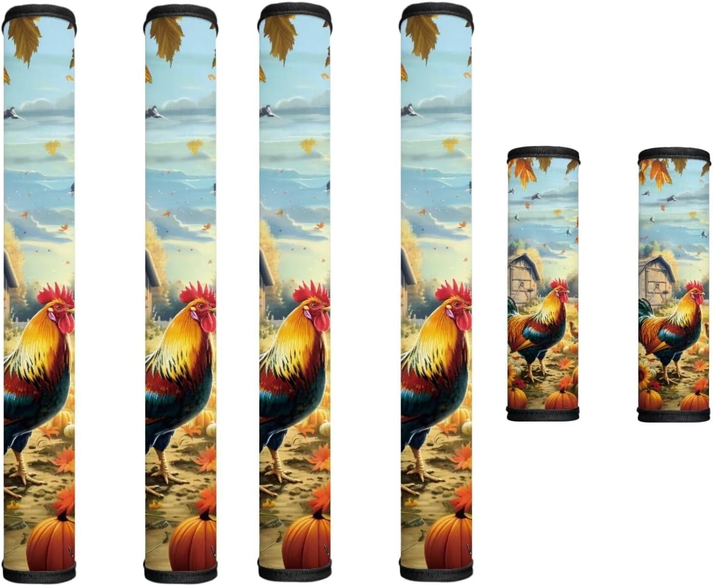 Refrigerator Handle Covers Rooster Sunflower Protective Kitchen Appliance Door Handle Covers Set of 6 Microwave Oven Refrigerator Door Handle Cover for Decorative