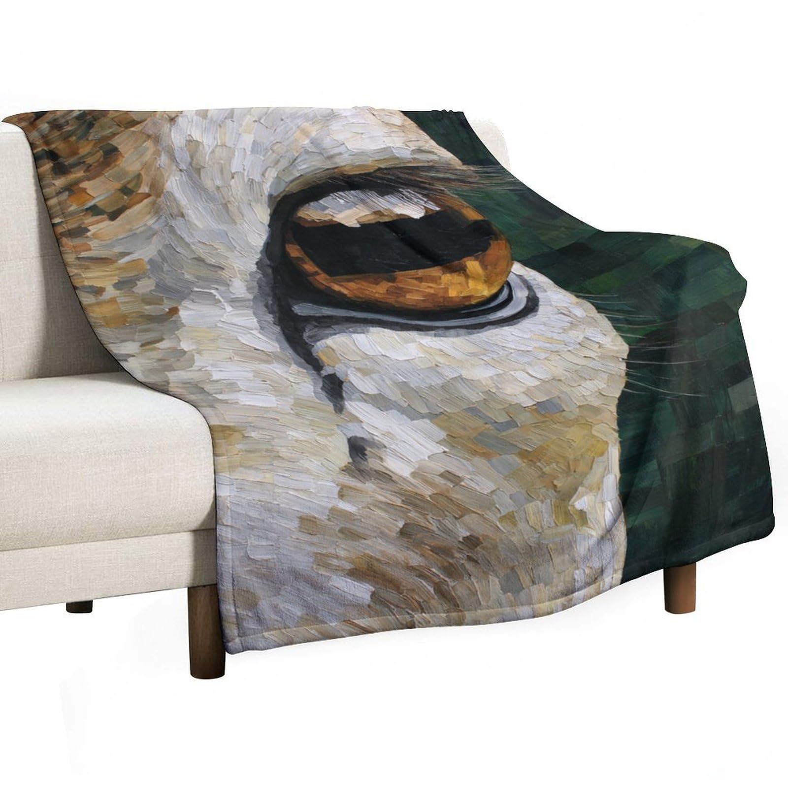 Couverture œil de renne anti-boulochage pour lit et salon 127x152 cm