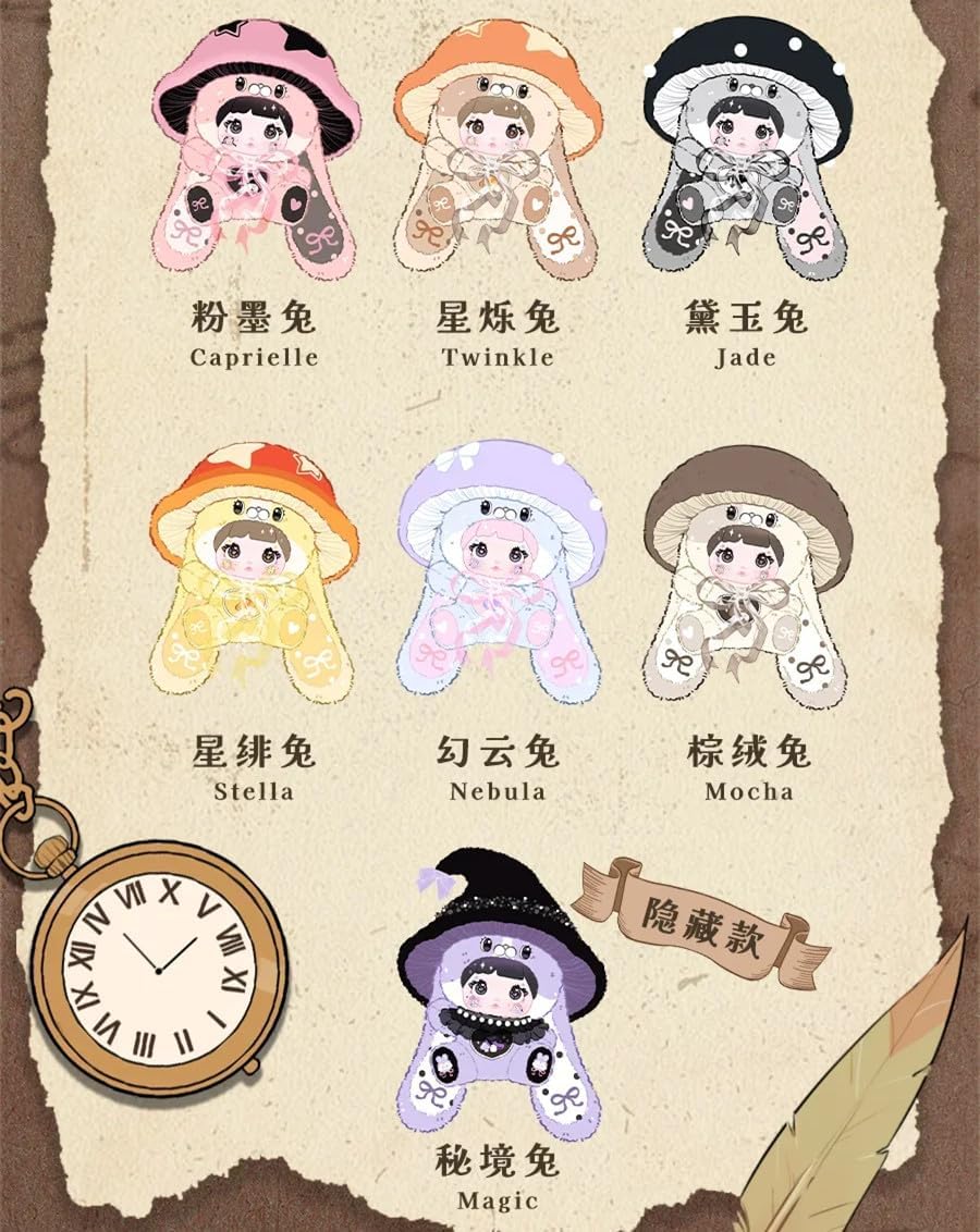 Nommi Blind Box Plush Pillow 400% Big Bunny Mushroom Cap Series Kawaii Nommi Rabbit Figure Cute Xmas Birthday Gift 35CM (1 Random)