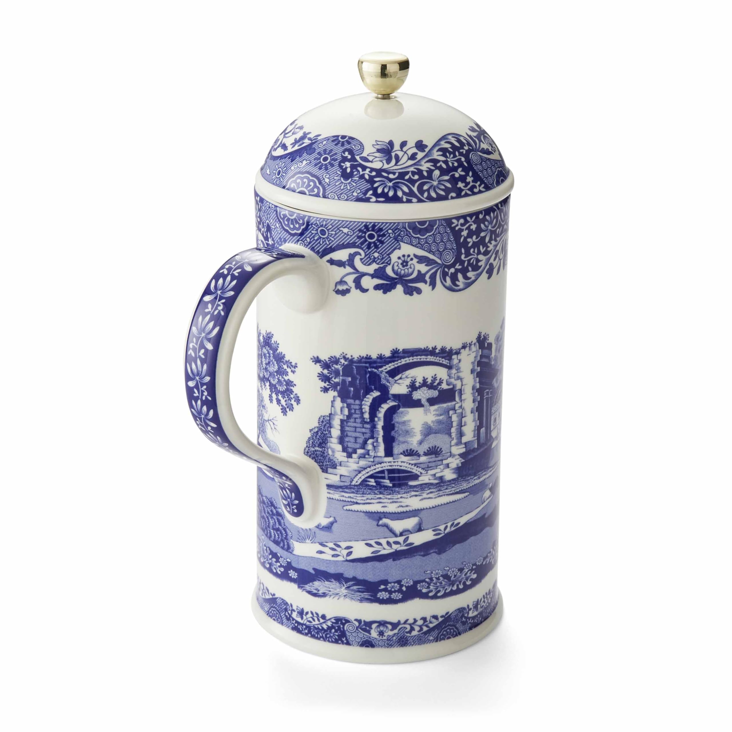 Spode Blue Italian French Press | 28-Ounce Capacity | Espresso Coffee and Tea Maker | Porcelain Cafetiere | Stainless Steel Plunger | Dishwasher Safe BlueWhite product thumbnail 8