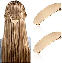 Pack of 2 French Hair Clips Ladies, Ladies Hair Clip, Gold Bun Hair Clip, Metal Hair Holder Clips, Minimalist Hair Clips, Decorative Hair Accessories for Women and Girls (Gold)