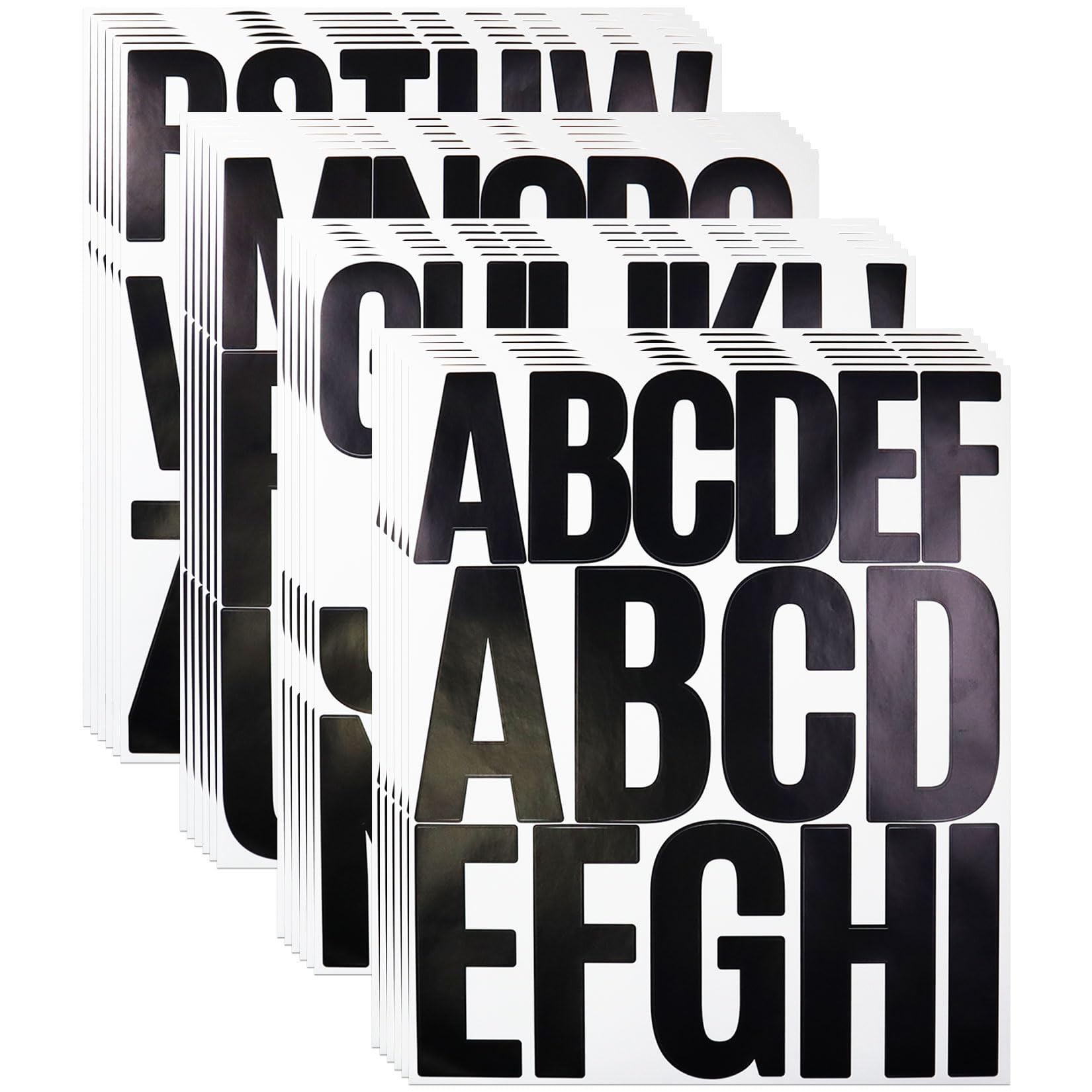 Lettres autocollantes en vinyle noir pour scrapbooking et boîte aux lettres (24 feuilles)