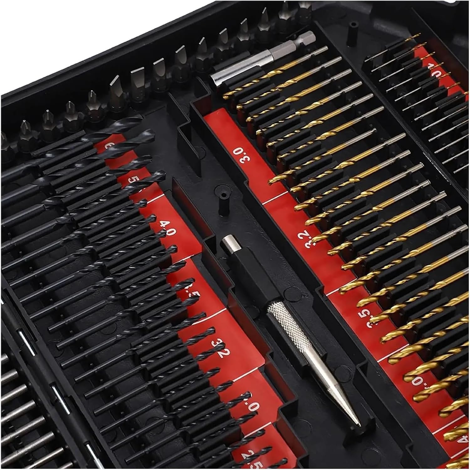 246Pcs HSS Bit Combination Tool Set Woodworking Hole Opener Twist Drill Cement Drill Construction Drill Flat Head Drill Sleeve(246pcs Yellow)
