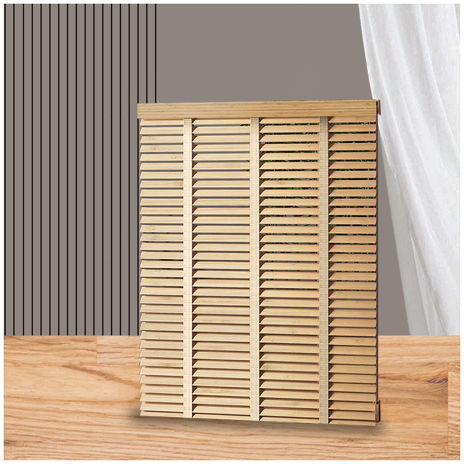 Horizontal Blinds 50/60/80/90/100/120cm, Solid Wood Venetian Window Blinds, Room Darkening Blinds, Wooden Window Shades, Home Venetian Blinds,WxH-90x120cm/35.5 x 47in