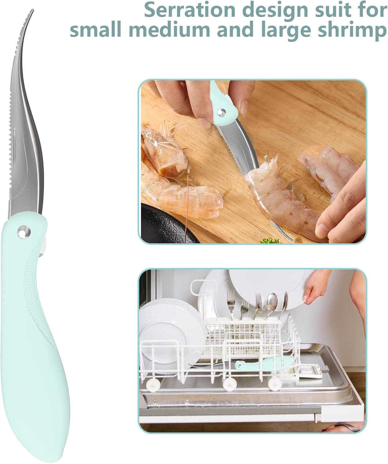 Luvan Shrimp Deveining Tool,Shrimp Deveiner with Sharp Stainless Steel Blade and Non-slip Handle,Shrimp Peeling Tool,Essential Tool for Home Kitchen (1 piece)