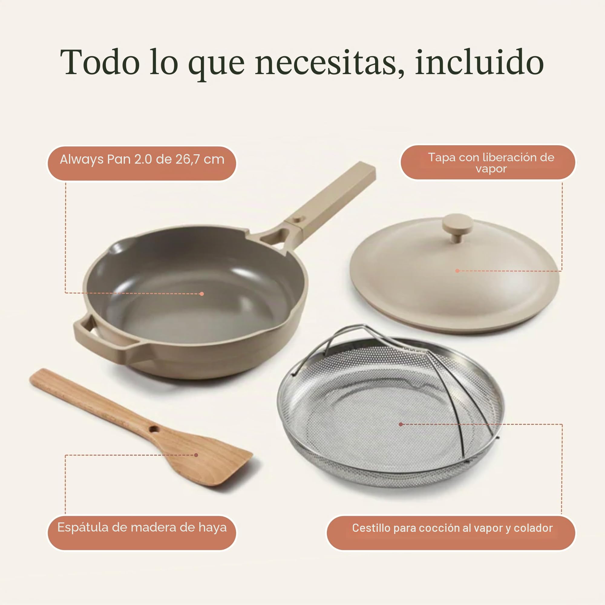 Our Place Always Pan - Utensilios de cocina antiadherentes, sin toxinas, de 2 a 10.5 pulgadas, sartén aluminio 10 en 1 patentada, segura para horno y inducción