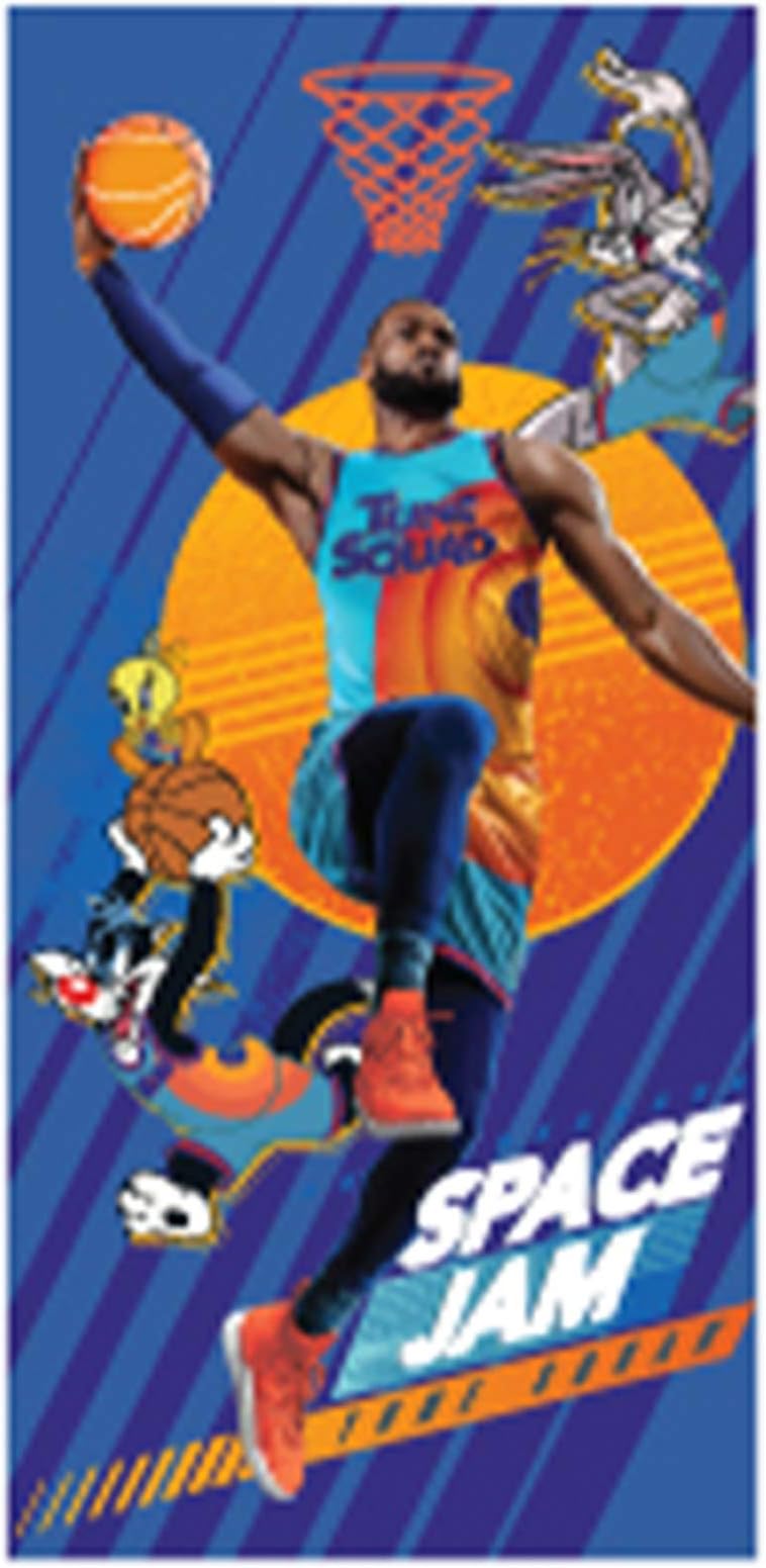 Franco Kids Cotton Beach Towel, 58 in x 28 in, Space Jam 2 A New Legacy