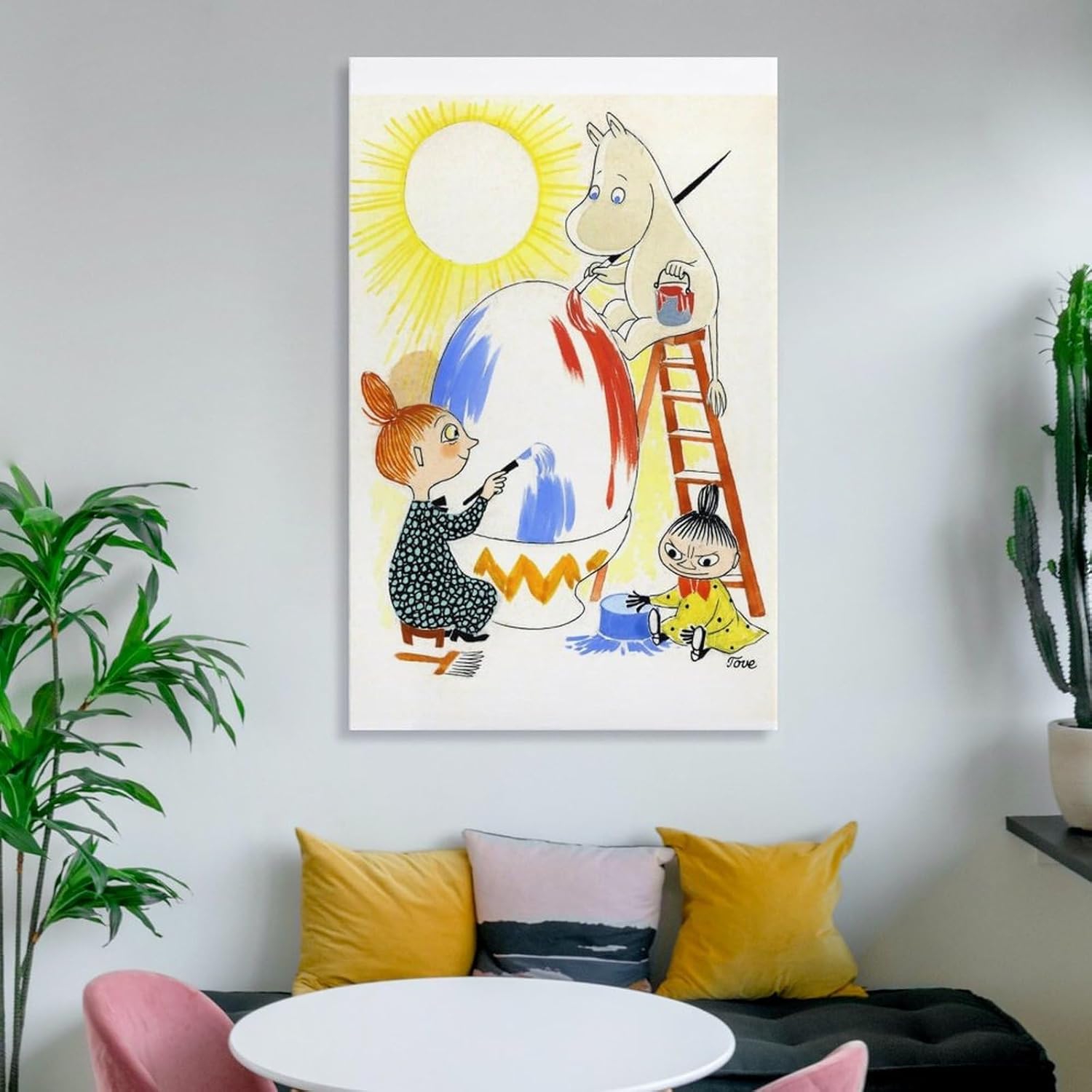 ムーミン Moomin 油絵 絵画 ポスター.11 キャンバス 芸術 ポスター 壁アート 画像 印刷 現代 寝室 装飾 ポスター ホ