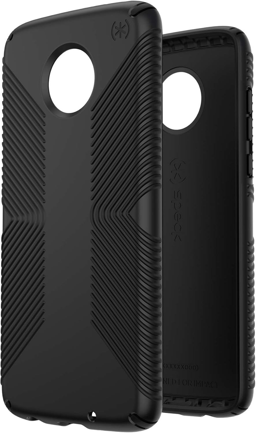 Speck Products Moto Z4 Case, Presidio Grip, Black/Black