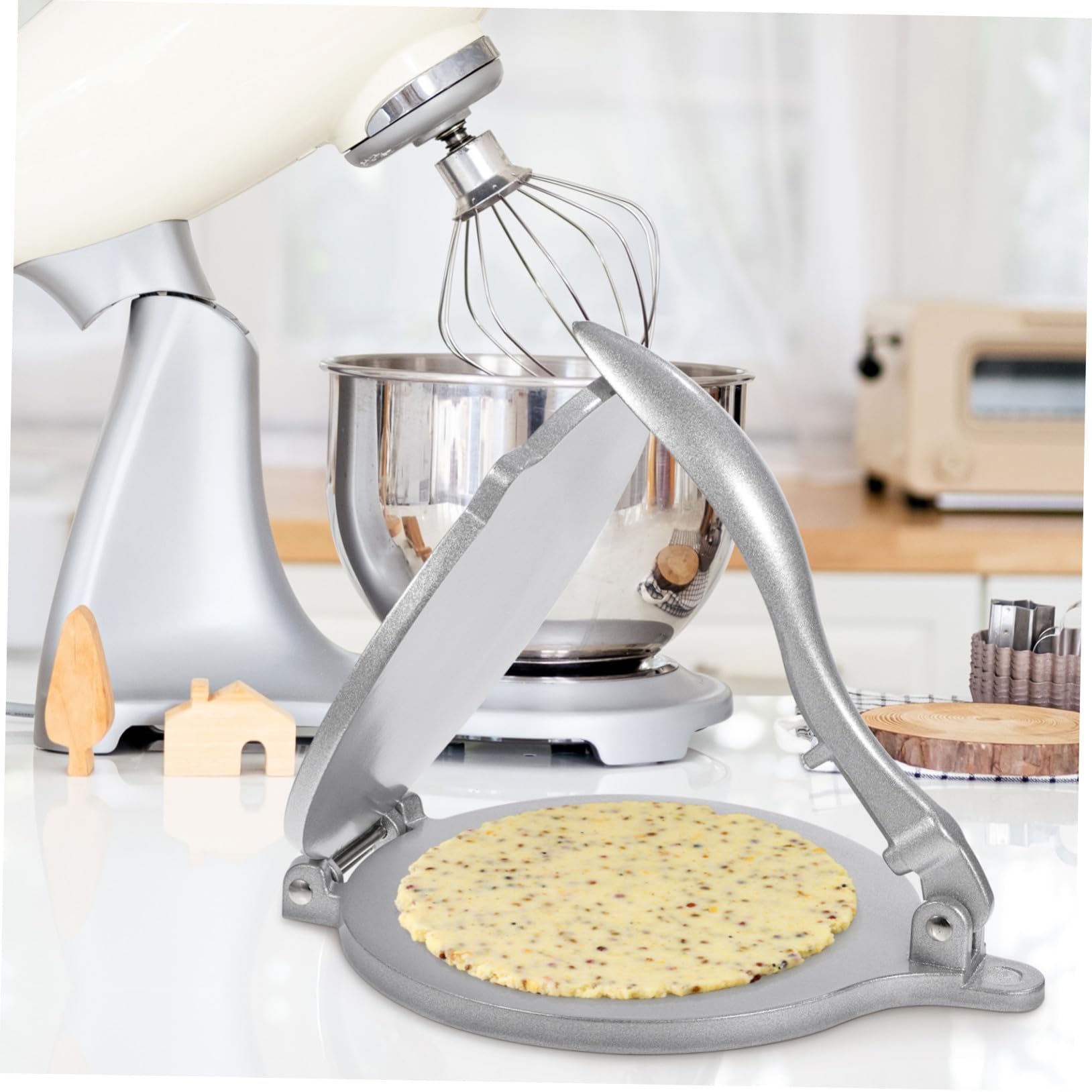 Prensa para de Aluminio de Tortillas Mexicanas Aleación Manual Ecológica y Redonda Herramienta para Moldear Fácil y Práctica hacer Tortillas Caseras Cocina Masa