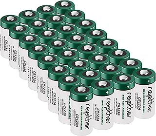 Rapthor 1650mAh CR123A 3V Lithium Batteries 32 Pack CR123 High Power 123A CR17345 Photo Battery PTC Protected for Cameras Flashlight Alarm Smart Sensors (Non-Rechargeable, Not for Arlo)