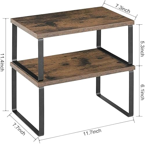 Miniatura 2 de VBSQ- Paquete de 2 organizadores de estantes apilables para cocina y organización, almacenamiento y almacenamiento, estantes de almacenamiento para