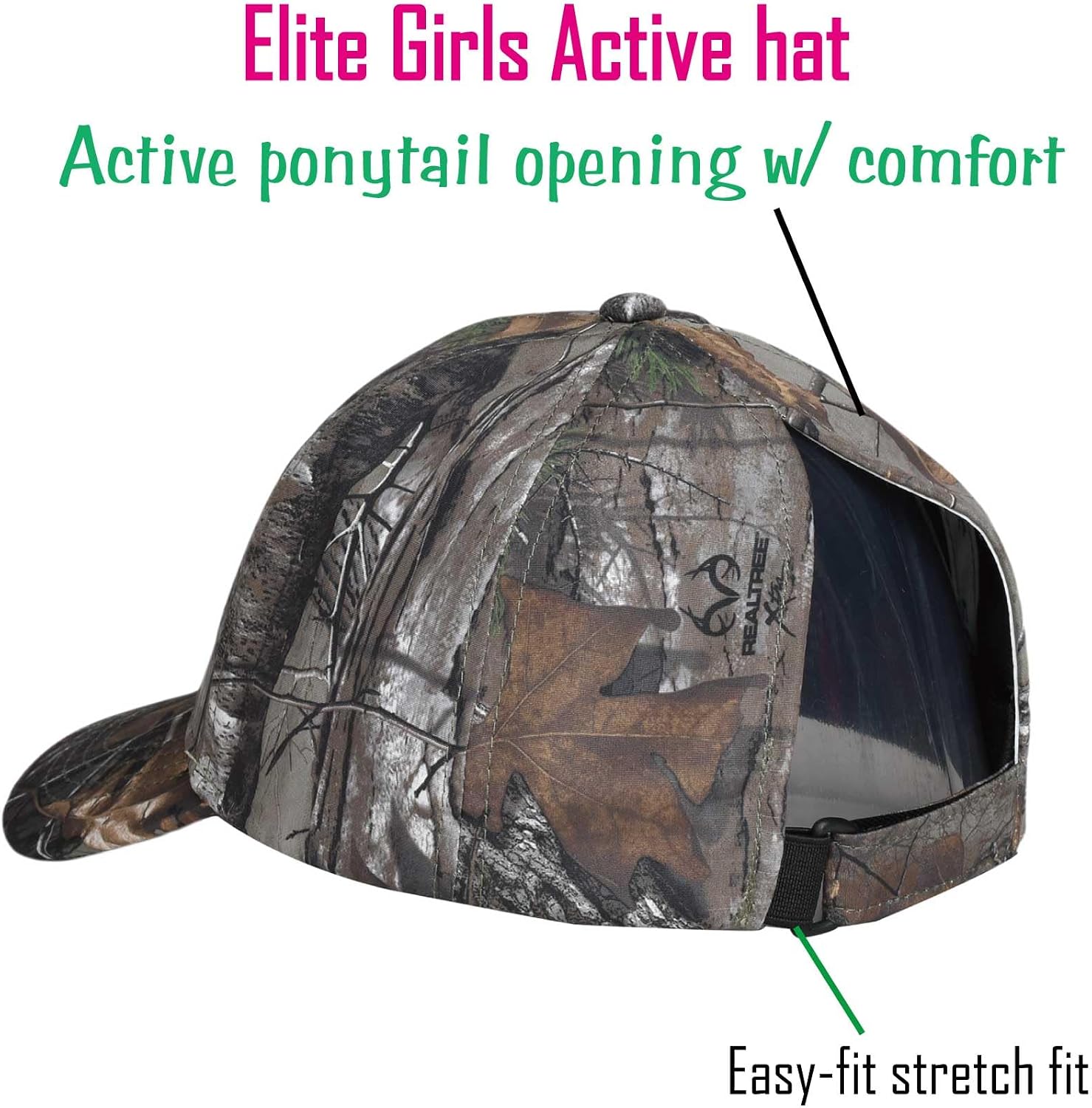 EDTREK Elite Girls Easy-fit Ponytail Hat Womens Trendy Baseball Cap Active Summer Beach Hat