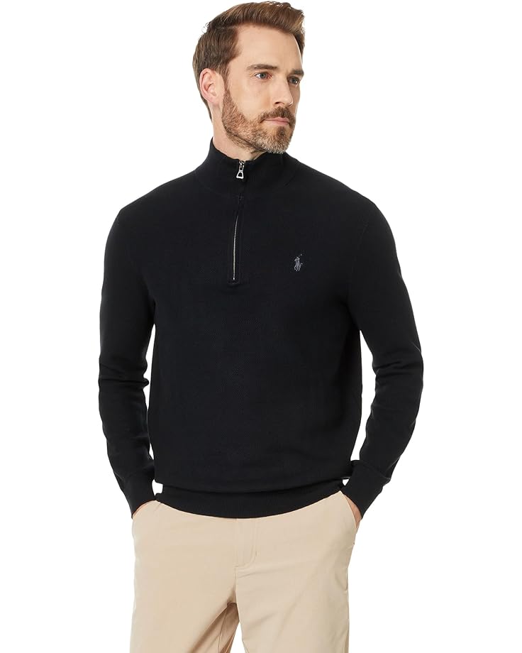 Polo Ralph Lauren Mesh-Knit Cotton 1/4 Zip Sweater - Main View