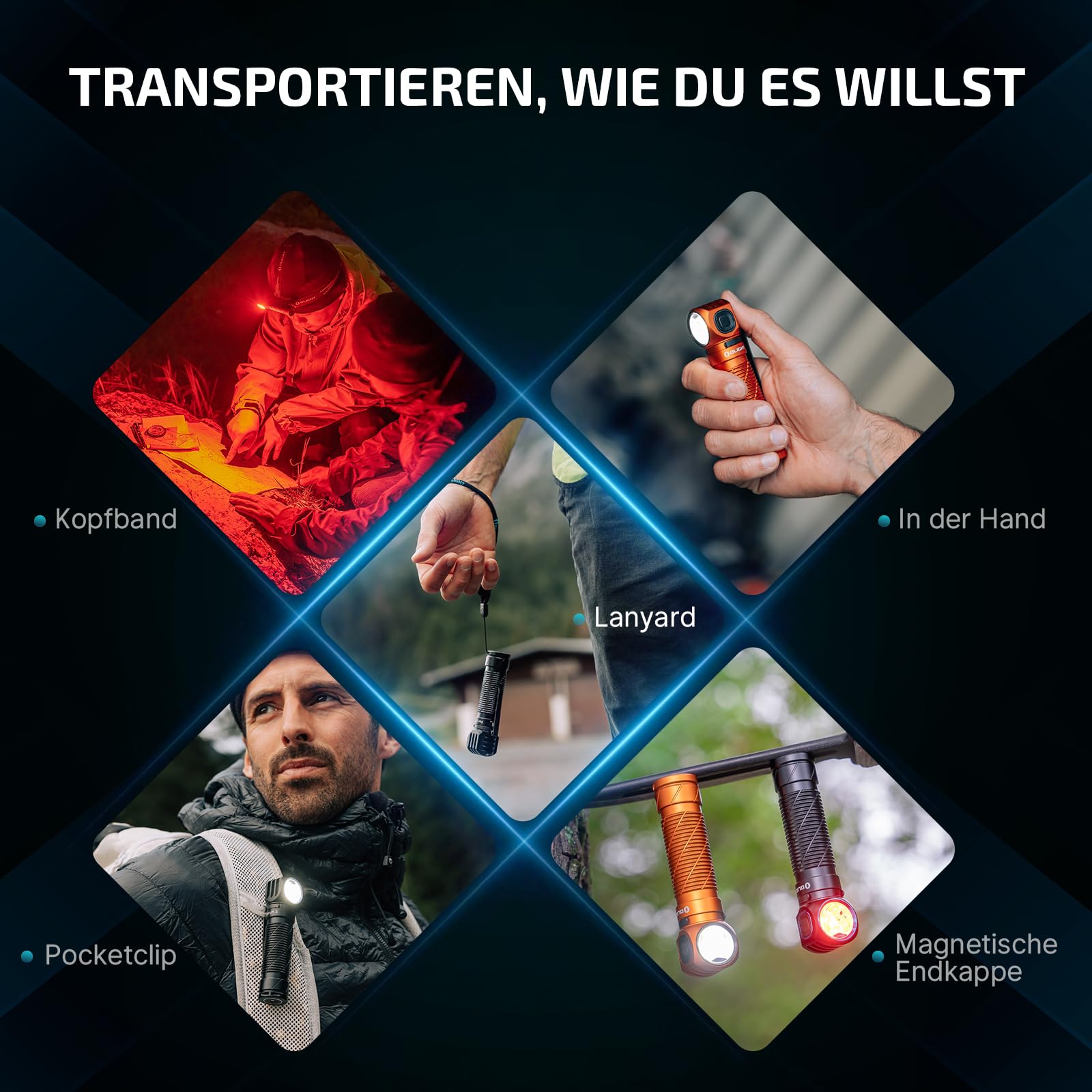 OLIGHT Perun 3 LED Stirnlampe Wiederaufladbar, Superhell 3000 Lumen Kopflampe mit 7 Lichtmodi, Sensor, Rotlicht und Stirnband, IP68 Wasserdichte Mini Headlampe für Campen, Angeln, Jagd Schwarz