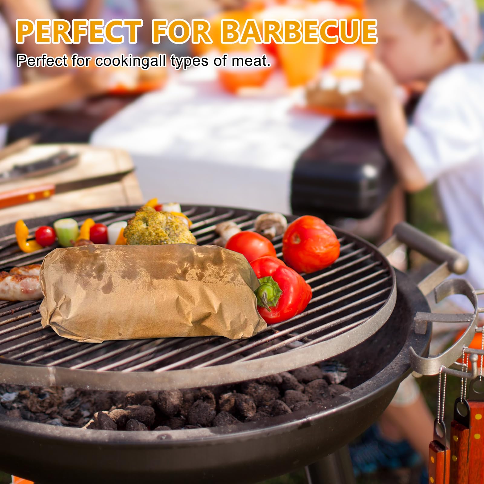 Butcher Paper Roll, Carta da Macellaio Perfetta per Affumicare Carne di Petto di Manzo, per Uso Alimentare per Grigliate, Grigliata, Cottura Perfetta di Succosi, 40 cm x 15 m, Colore Legno