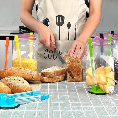 Miniatura 7 de Estante holgado - (8 colores), clip para bolsas de almacenamiento de alimentos, para bolsa de preparación de alimentosbolsa de congelador de