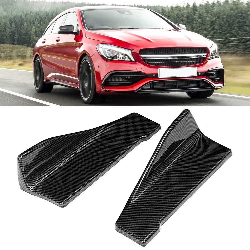 Minigonne laterali in carbonio per auto, Minigonna laterale per auto da 35 cm/Paraurti posteriore Splitter per labbra Grembiuli alettati Fibra di carbonio compatibile con automobili universali