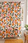Decorative Peach Shower Curtain Waterproof Polyester Fabric, Home Bathroom Decor Fruits Hanging Curtain with Hooks 72 by 72 Inch, Hotel Quality, Machine Washable