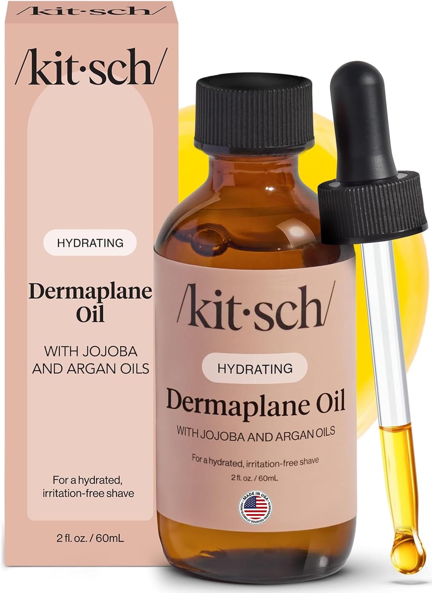 Kitsch Dermaplane Face Oil with Jojoba & Argan Oil โ Hydrating Facial Formula for Dermaplaning Tool, Gua Sha & Razor Use โ Irritation-Free Shave Oil for Soft, Radiant Skin โ 2oz