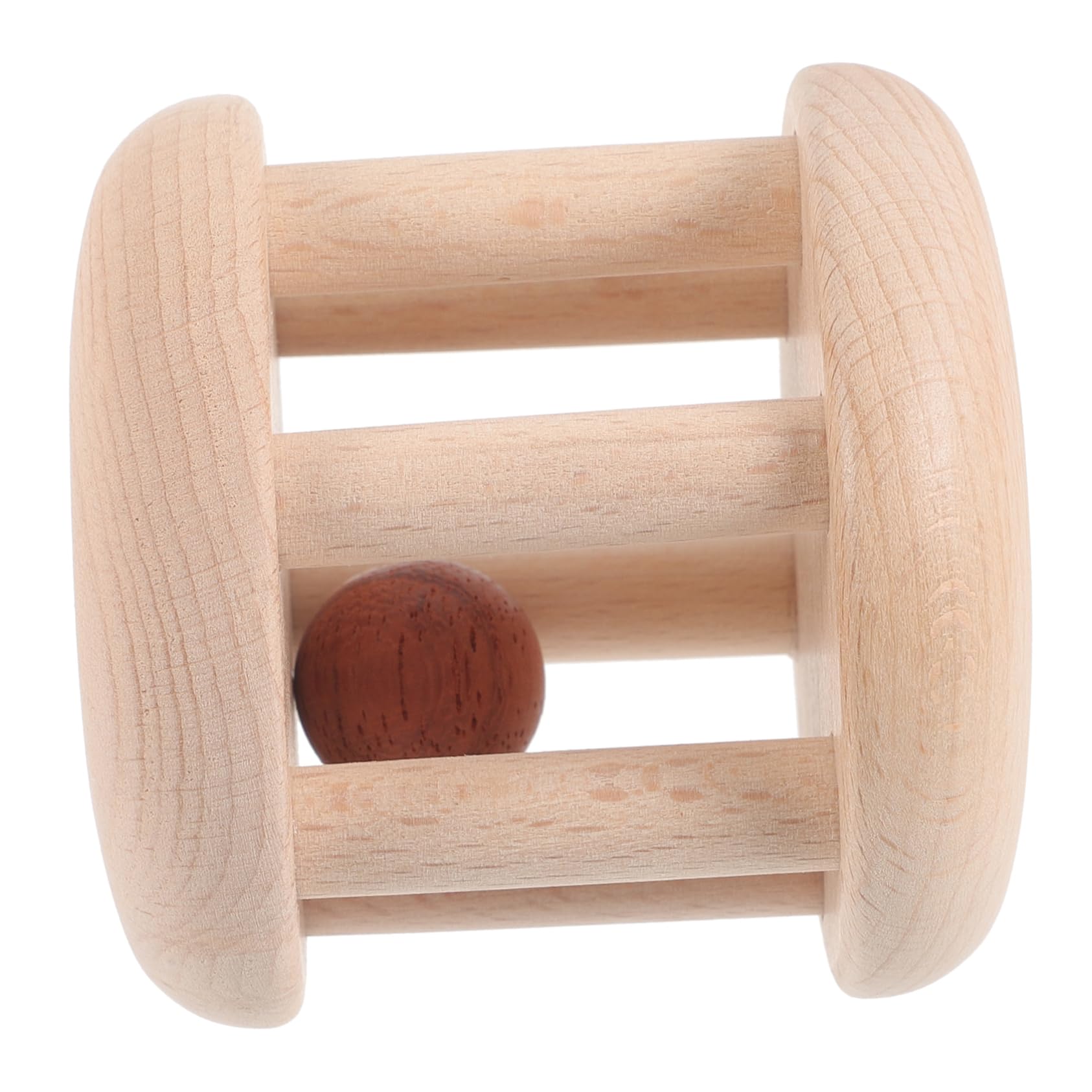 Milisten 1Pc Wooden Rattle Roller Educational for Years Promotes Hand Eye Coordination Sensory Exploration Natural Design Random Style
