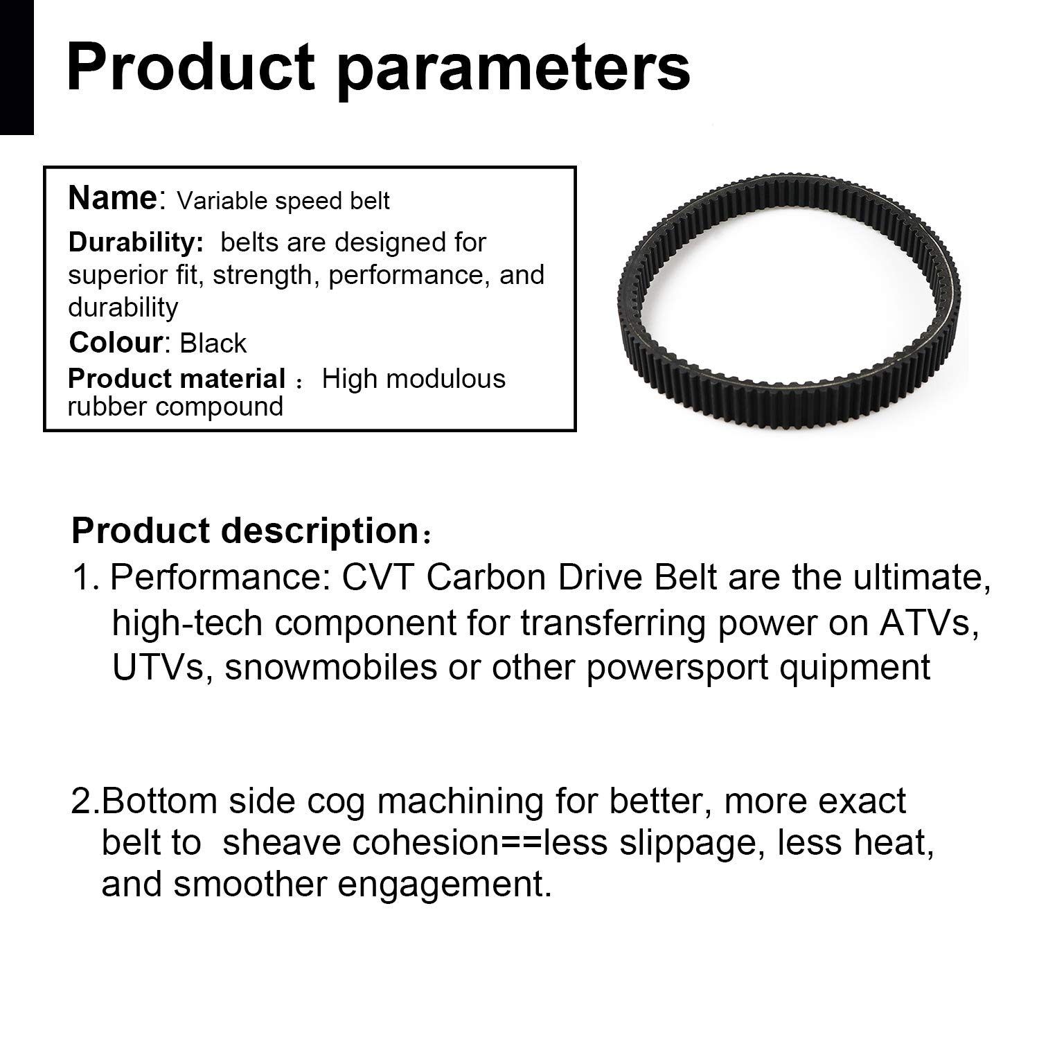 RZR GENERAL Ranger 1000 Drive Belt CVT Carbon Drive Belt For Polaris ...