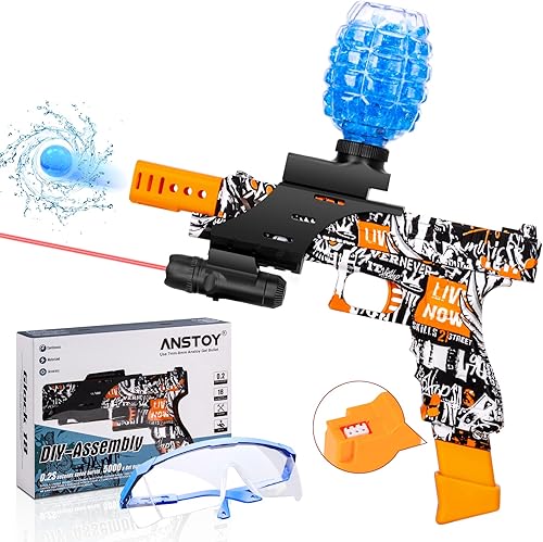 Anstoy Gel Bullets Blaster Dispara balas de gel ecológicas Diversión en el patio trasero y juegos al aire libre para niños y niñas a partir de 12