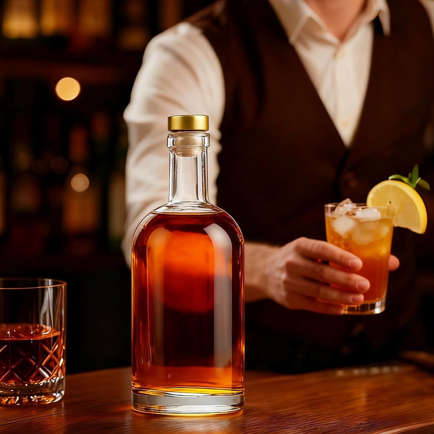 12 oz/375ml Clear Glass Bottles with Cork, 12 Pack Clear Liquor Bottles, Thick Heavy Base Airtight Wine Bottles for Beverages, Liquor, Whiskey, Oil, Vinegar, Wedding Favors & Crafts